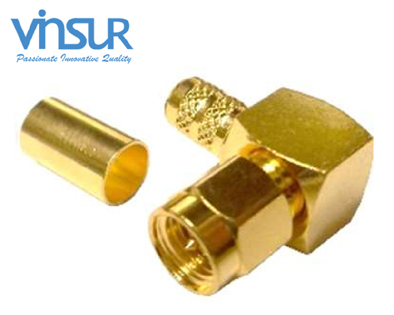 11512016 -- RF CONNECTOR - 50OHMS, SMA MALE, RIGHT ANGLE, CRIMP TYPE, LMR-240 CABLE